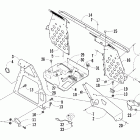 440 SP Footrest and steering support assembly