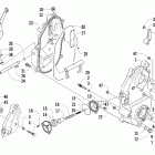 Sabercat 600 EFI Dropcase and chain tension assembly (lx / ext / int)