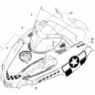 Firecat LE Hood and windshield assembly (600 fighter)