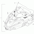 Firecat 500-700 Hood and windshield assembly (canadian)