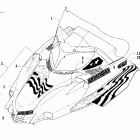 Firecat 500-700 Hood and windshield assembly (patriot)