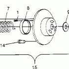 0961760 XCR 440 SP Driven clutch 440 xcr sp 0961760