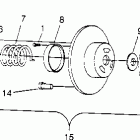 0962564 500 CARB SKS Driven clutch assembly 500 carb 0962764, 500 carb sks 09...