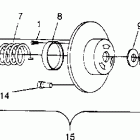 0952574 500 SKS Driven clutch assembly  500 efi 0952774, efi sks 0952574...