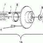 0950869 RXL TOURING Driven clutch assembly rxl touring 0950869