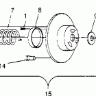 0952761 TRAIL Driven clutch assembly  trail 0952761, trail deluxe 0952...