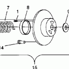 0940768 RXL Driven clutch assembly rxl 0940768 and rxl touring 09408...