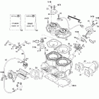 GSX 800 HO 01- cylinder, exhaust manifold and reed valve 793ho