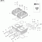 GTX 380F 01- cylinder and exhaust manifold 377