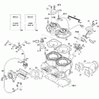 GSX 800 HO 01- cylinder, exhaust manifold and reed valve 793ho pdm