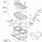 Summit 600 HO 01- cylinder, exhaust manifold and reed valve 593ho