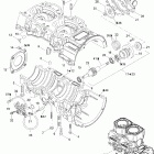Summit 600 HO 01- crankcase, water pump and oil pump 593ho