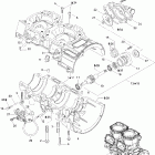 GTX 500SS 01- crankcase, water pump and oil pump 593