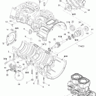 GSX 600 HO 01- crankcase, water pump and oil pump (593 ho)