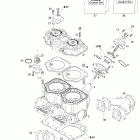 Summit 800 HO 01- cylinder, exhaust manifold, reed valve (793 ho)