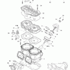 GSX 500 SS 01- cylinder, exhaust manifold, reed valve (593)