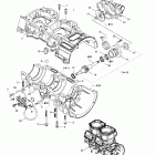 Skandic 600 SUV 01- crankcase, rotary valve, water pump