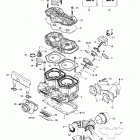 Grand Touring 500/600/700 01- cylinder, exhaust manifold, reed valve (693)