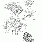 Skandic 500/600 01- crankcase, rotary valve, water pump (593)