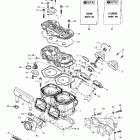 MX Z 500/600/700/800 01- cylinder, exhaust manifold, reed valve (493, 593, 69...