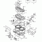 Formula Deluxe 500/600/700 01- cylinder, exhaust manifold, reed valve (693)