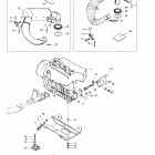 Skandic 380/500 Крепление двигателя и глушитель