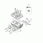 Skandic 380/500 01- cylinder, intake exhaust manifold (503)
