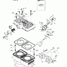 MX Z 500/670 HO 01- cylinder, exhaust manifold (670)