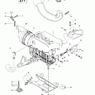 Skandic 380/500 01- engine support and muffler (377)
