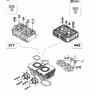 Touring E 01- cylinder, exhaust manifold (377, 443)