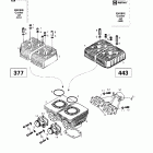 Touring E LT 01- cylinder, exhaust manifold (377, 443)