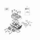 Skandic 380/500 01- cylinder, intake exhaust manifold (377)