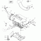 Skandic 380/500 01- engine support and muffler (377)