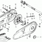 ATC125M Rear wheel axle @ chain case