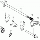 TRX200 Gearshift drum @ gearshift fork