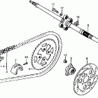 ATC250R Rear wheel axle @ rear brake disk 83-84