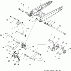 V07CB26/CD26 KINGPIN/TOUR ALL OPTIONS Swing arm and suspension, rear - v07cb26 / cd26 all opti...