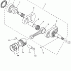 TT-R90 Коленчатый вал и Поршень