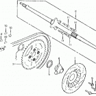 ATC250R Rear wheel axle @ rear brake disk 81-82