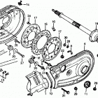 ATC200 185 / 200  rear wheel axle @ chain case 80-82