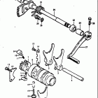 RM370 1976-1977 Механизм  переключения передач