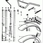TC100 1973-1977 Front fender - control cable