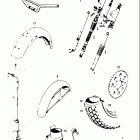 T20 TC250 1969 Front fork - front fender - front wheel - handlebar - re...