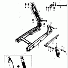 80K10 K11 K15 1968 Rear swinging arm - chain guard - rear shock abserber