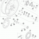 990 SUPER DUKE ORANGE USA CHASSIS Заднее колесо