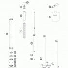 1190 RC 8 ORANGE 08 / PS 09 CHASSIS Передняя вилка в разборе