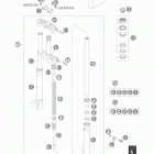 50 MINI ADVENTURE CHASSIS Передняя вилка в разборе
