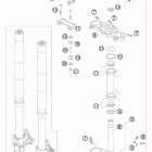 990 SUPER DUKE ORANGE USA CHASSIS Передняя вилка