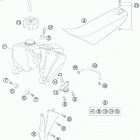 65 SX CHASSIS Топливный бак , сидение