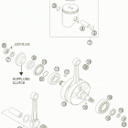 250 XC-W USA ENGINE Коленвал и поршень